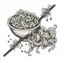 quit don't quit noodles tattoo design idea