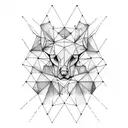 virgo constellation low poly tattoo design idea