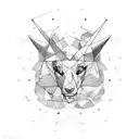 virgo constellation low poly tattoo design idea