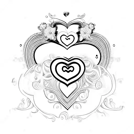 lock with an engraved B in a heart tattoo design idea