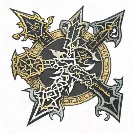 kingdom hearts keyblade tattoo design idea