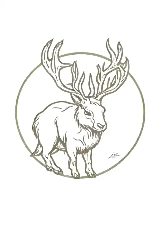 jackalope simple tattoo design idea