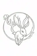 jackalope simple tattoo design idea