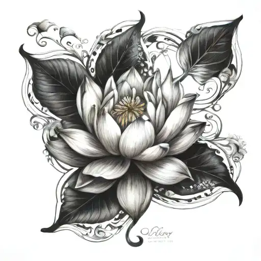 Lotus flower blooming tattoo design idea