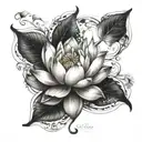 Lotus flower blooming tattoo design idea