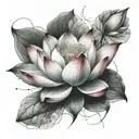 Lotus flower blooming tattoo design idea