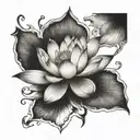 Lotus flower blooming tattoo design idea