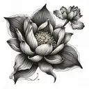 Lotus flower blooming tattoo design idea