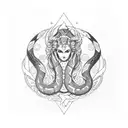 Cosmic Hecate Snake tattoo design idea