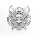 Cosmic Hecate Snake tattoo design idea