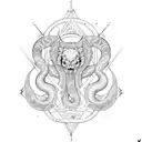 Cosmic Hecate Snake tattoo design idea