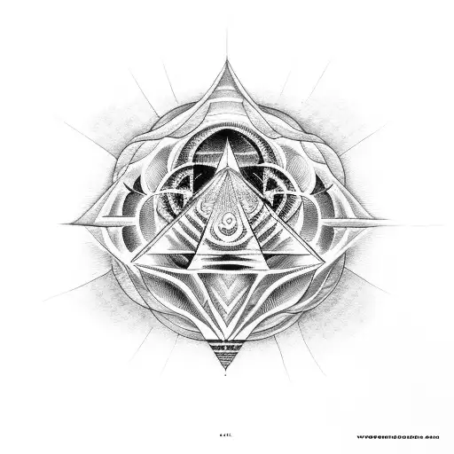 sacred geometry alien tattoo design idea
