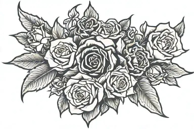 the patron saint with roses tattoo design idea