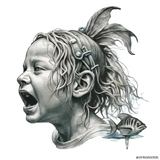 child from nirvana - nevermind tattoo design idea