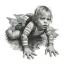 child from nirvana - nevermind tattoo design idea