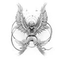 Combine the infinity loop with wings, representing your aspiration to soar beyond all limitations and achieve greatness. tattoo design idea