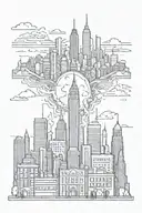 gotham skyline tattoo design idea