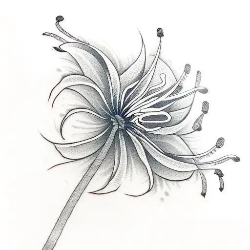 semicon with spider lily tattoo design idea