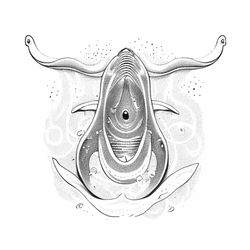 whale versus squid tattoo design idea
