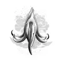 whale fighting squid tattoo design idea