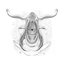 whale versus squid tattoo design idea