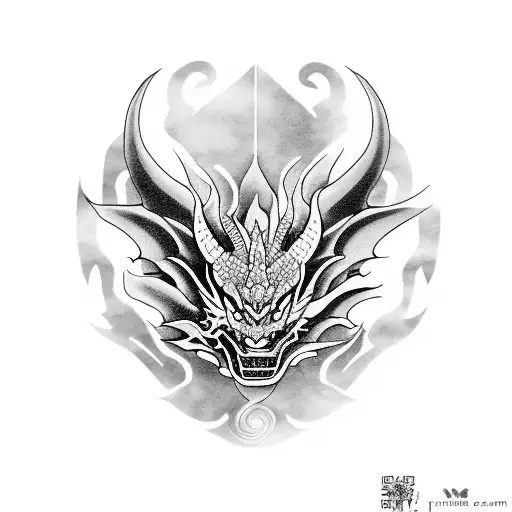 yin y yan dragon y fenix tattoo design idea
