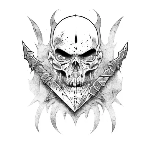 Undead warrior tattoo design idea