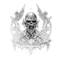 Undead warrior tattoo design idea