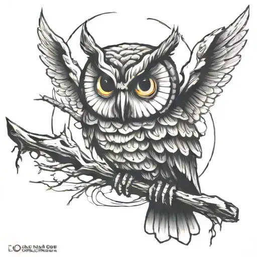 loneliness war betrayal owl tattoo design idea