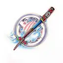 dainty baseball bat tattoo design idea