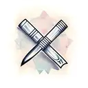 dainty baseball bat tattoo design idea