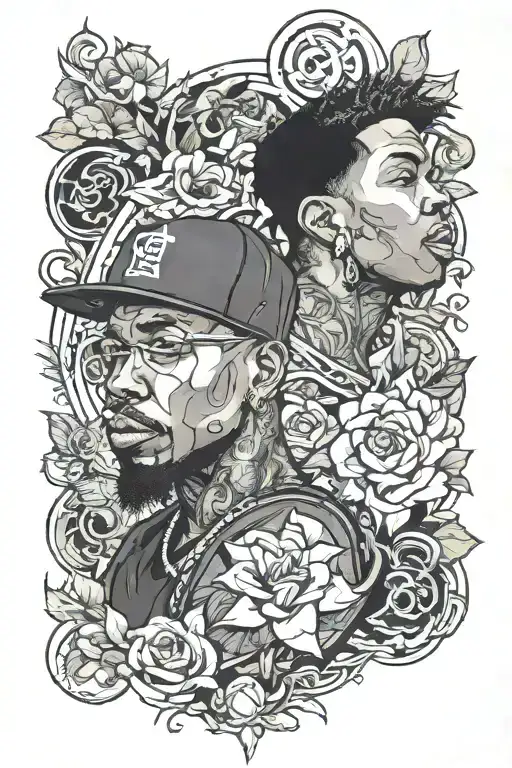 90s rappers facing tattoo design idea
