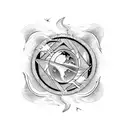 the elements of water, fire, air, and earth tattoo design idea