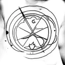 the coven of elemental illustrators earth, air, fire, and water tattoo design idea