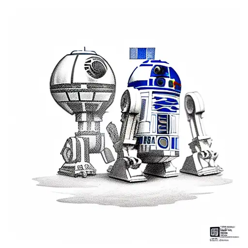 lego r2d2 tattoo design idea
