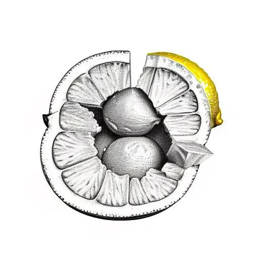 slice of lemon with sugar on it tattoo design idea