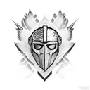 mr doom mask with centurion feathers tattoo design idea