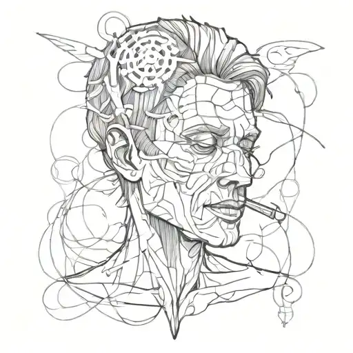 suffering from depression. I feel like a prisoner in my mind. a little psychedelic. tattoo design idea