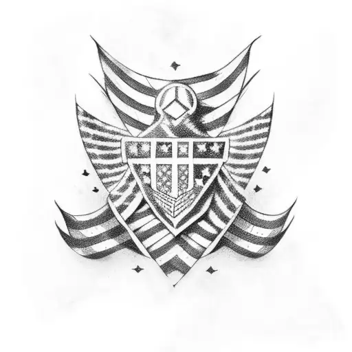 stars and stripes on shield tattoo design idea