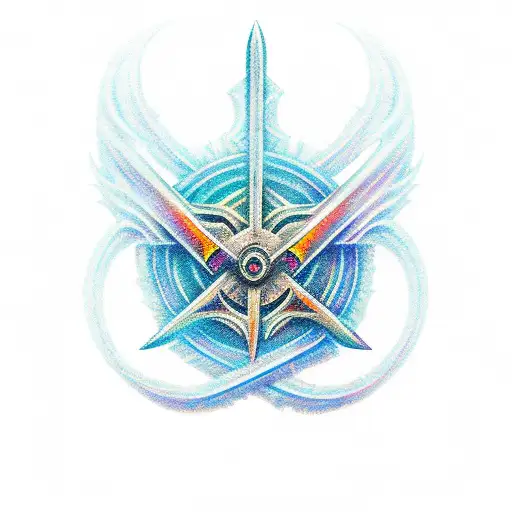 demonic sword spiral tattoo design idea