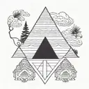 Pyramid ando love couple tattoo design idea