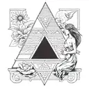 Pyramid ando love couple tattoo design idea