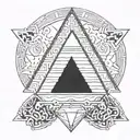 Pyramid ando love couple tattoo design idea