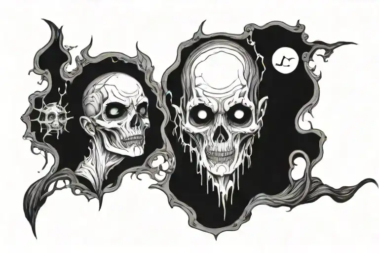 Echoing bottomless despair at the bottom of the abyss comes a blinding light that drowns out the evil shrouded in darkne tattoo design idea