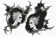 Echoing bottomless despair at the bottom of the abyss comes a blinding light that drowns out the evil shrouded in darkne tattoo design idea