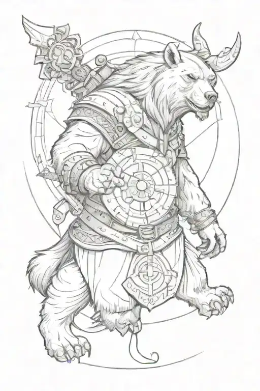 viking bear berserker viking compass tattoo design idea
