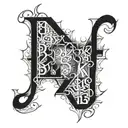 tbs 13  letters and number tattoo design idea