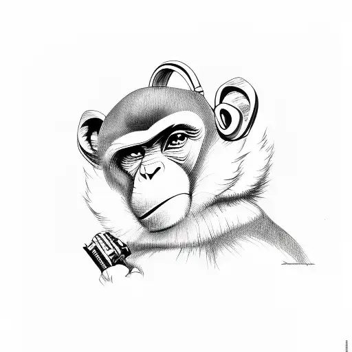 monkey with glock tattoo design idea