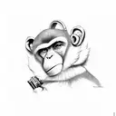 monkey with glock tattoo design idea