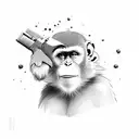 monkey with glock tattoo design idea